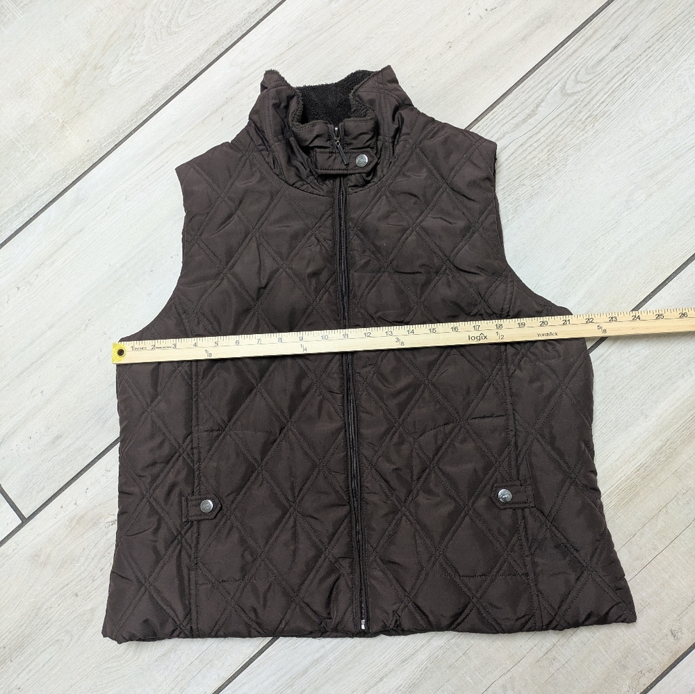 Weatherproof Brown Quilted Sleeveless Puffer Vest - Picture 4 of 8